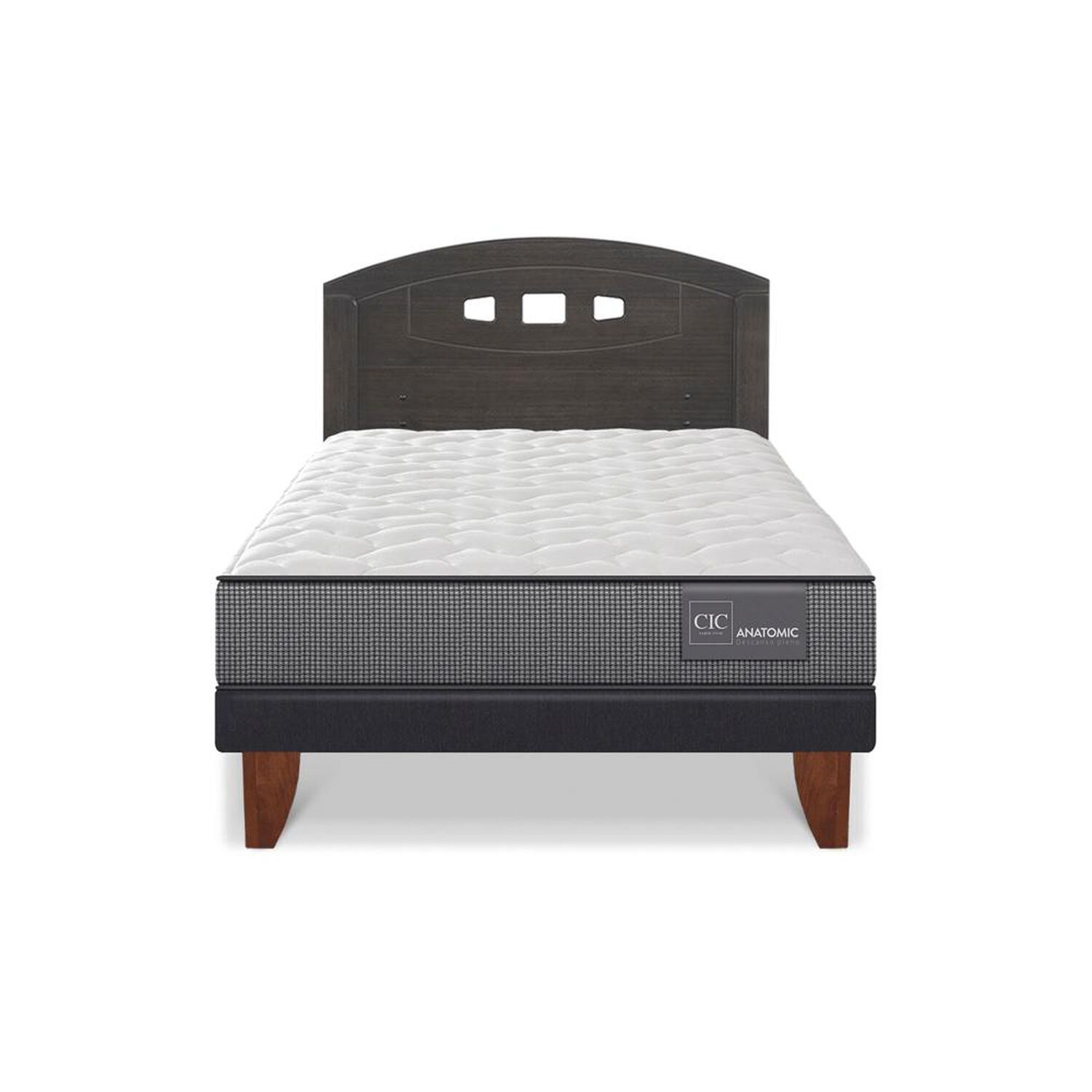 Cama Europea Cic Anatomic / 1.5 Plazas / Base Normal + Respaldo image number 0.0