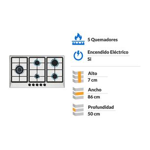 Encimera A Gas Ursus Trotter UT Prime GLT-5 GN / 5 Quemadores