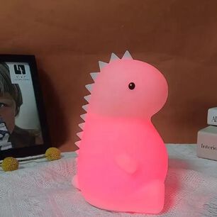 L&aacute;mpara Nocturna Silicona Dinosaurio Kawaii Recargable Led