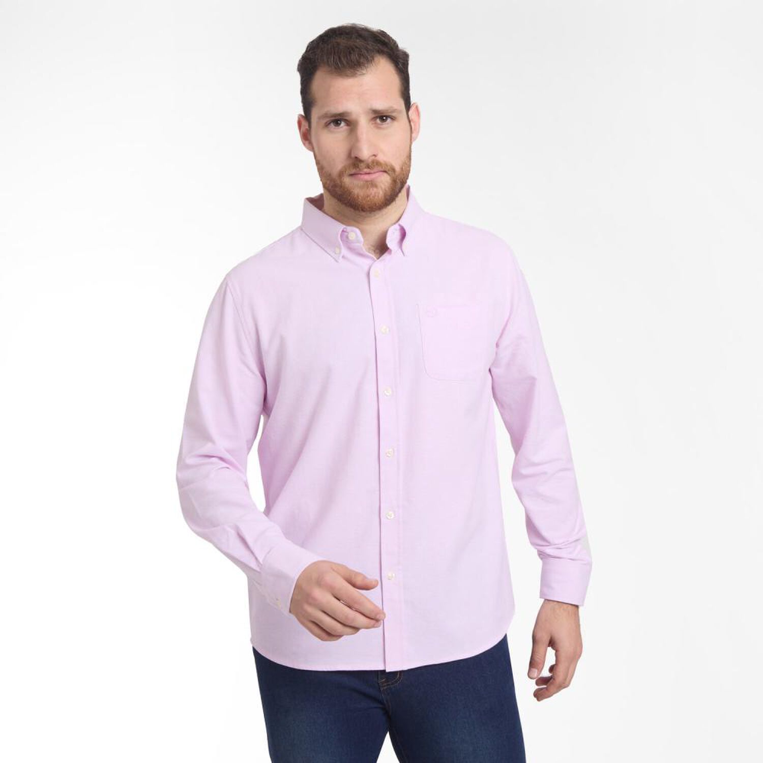 Camisa Lisa Regular Manga Larga Hombre Peroe image number 0.0