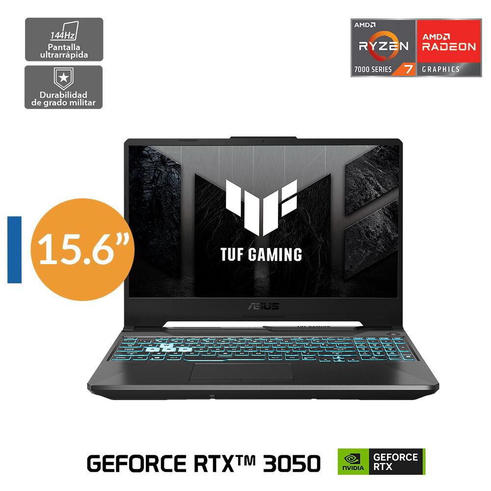Notebook Gamer 15.6" Asus Tuf Gaming A15 / Amd Ryzen 7 / 8 Gb / Nvidia / 512 Gb Ssd image number 0.0
