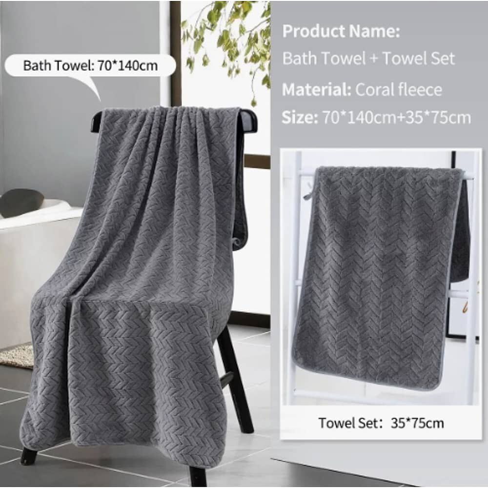 Juego De 2 Toallas De Ba&ntilde;o Altamente Absorbentes image number 1.0