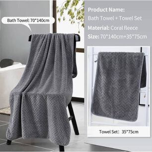 Juego De 2 Toallas De Ba&ntilde;o Altamente Absorbentes