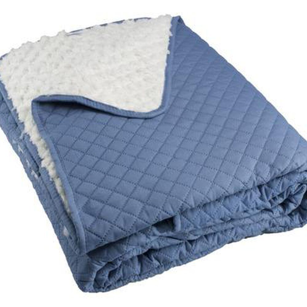 Quilt Andes Sherpa Liso Azul 2 Plazas image number 0.0