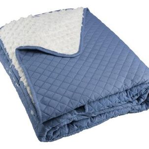 Quilt Andes Sherpa Liso Azul 2 Plazas