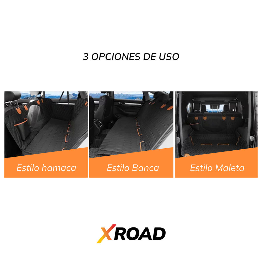 Funda Cubre Asiento De Auto Impermeable Mascotas Negra Xroad image number 6.0