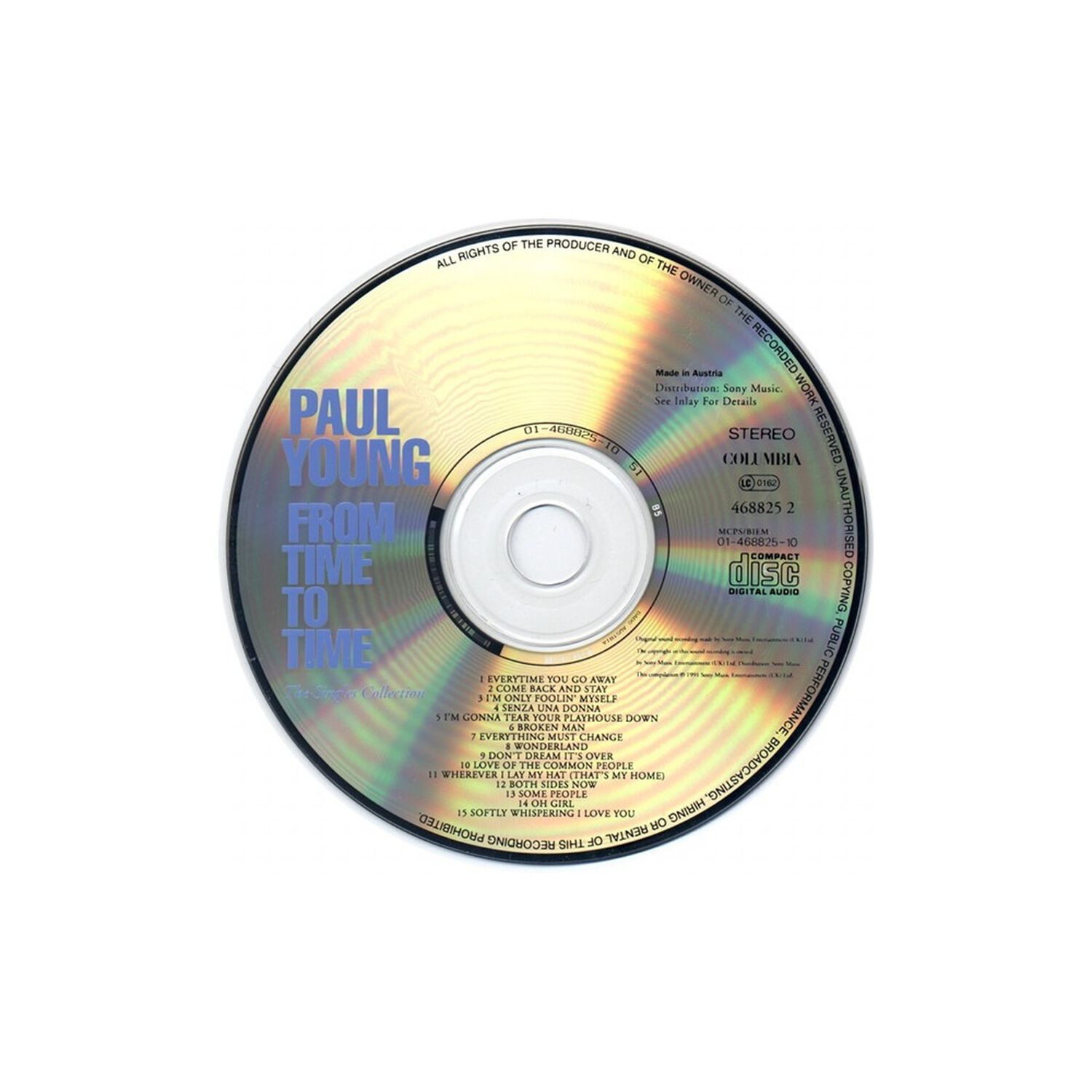 Paul Young - From Time To Time: Singles Collection | Cd image number 2.0