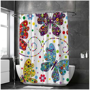 Juego De Cortina Y Alfombra Para El Ba&ntilde;o 04 Piezas Mod02