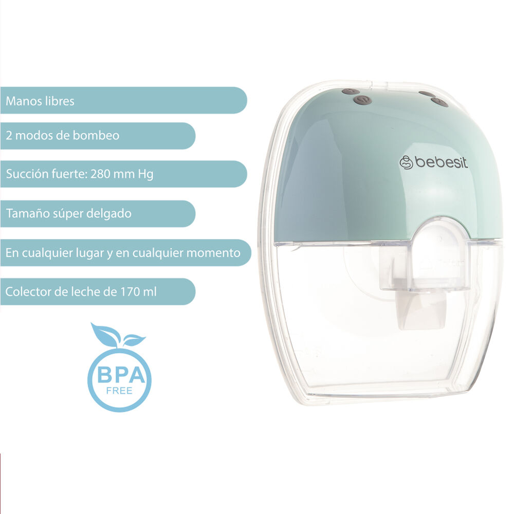 Extractor De Leche Manos Libre Celeste Bebesit image number 6.0