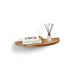 Repisa Flotante Semicircular Moderna Madera Nogal Claro 45cm