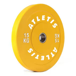 Disco Olímpico Bumper Competición 15 Kg Amarillo