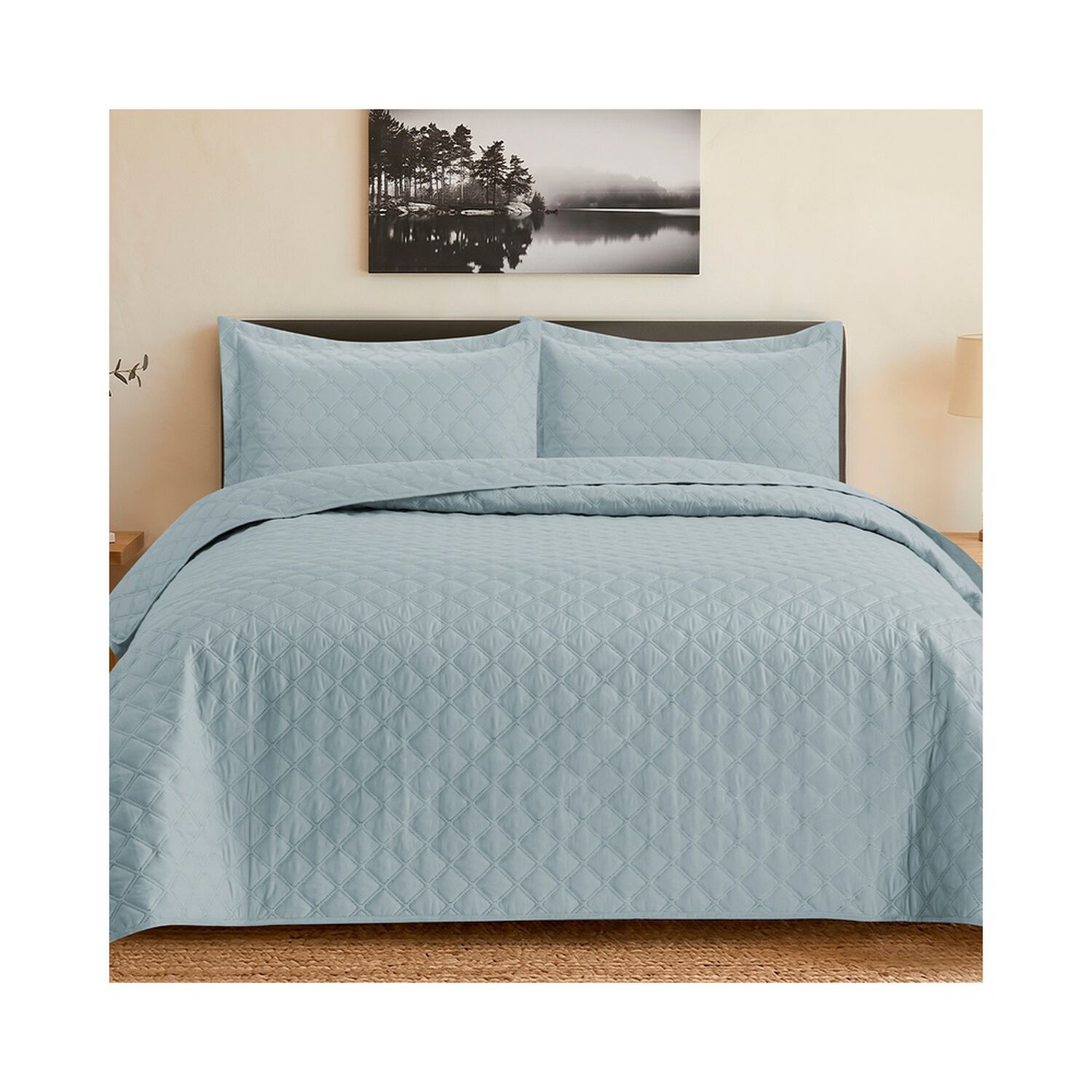 Quilt Andes Liso Celeste King image number 0.0