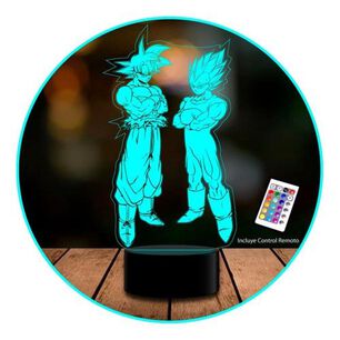 Ilusi&oacute;n 3d Acrilico Dragon Ball Goku Y Vegeta Control Remoto