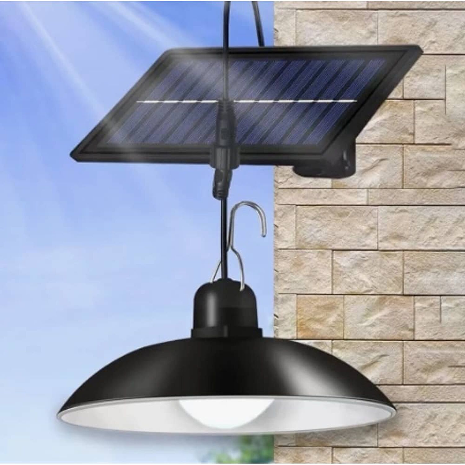Lampara Solar Led Colgante Plafon + Control image number 4.0