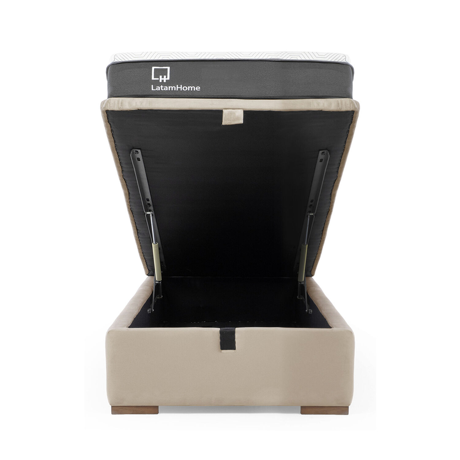 Cama Funcional Boxet 1 1/2 Plaza Colchon Resortes New Top Funda Lavable Beige image number 1.0