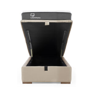Cama Funcional Boxet 1 1/2 Plaza Colchon Resortes New Top Funda Lavable Beige