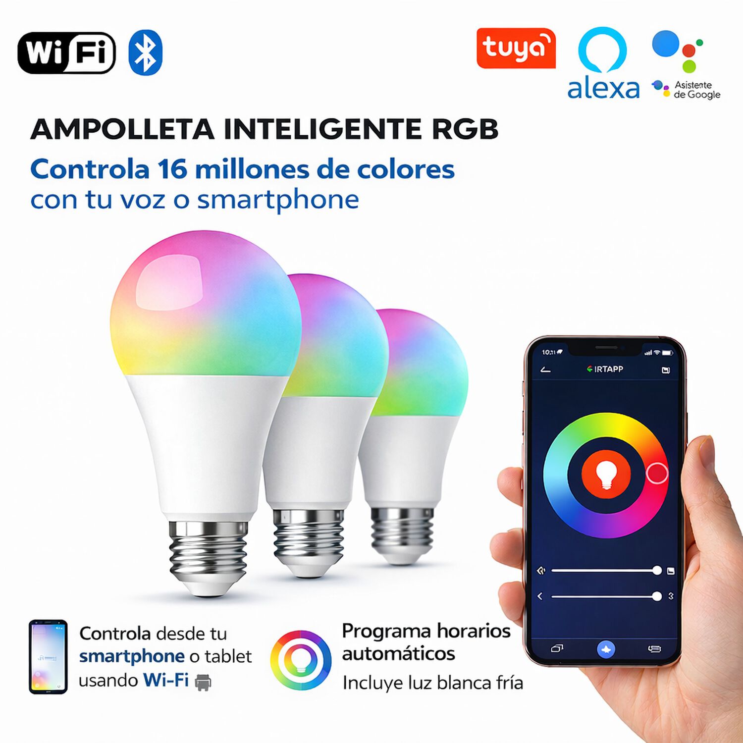 Ampolleta Irt Smart Wifi Colores E27 E27wififr image number 2.0