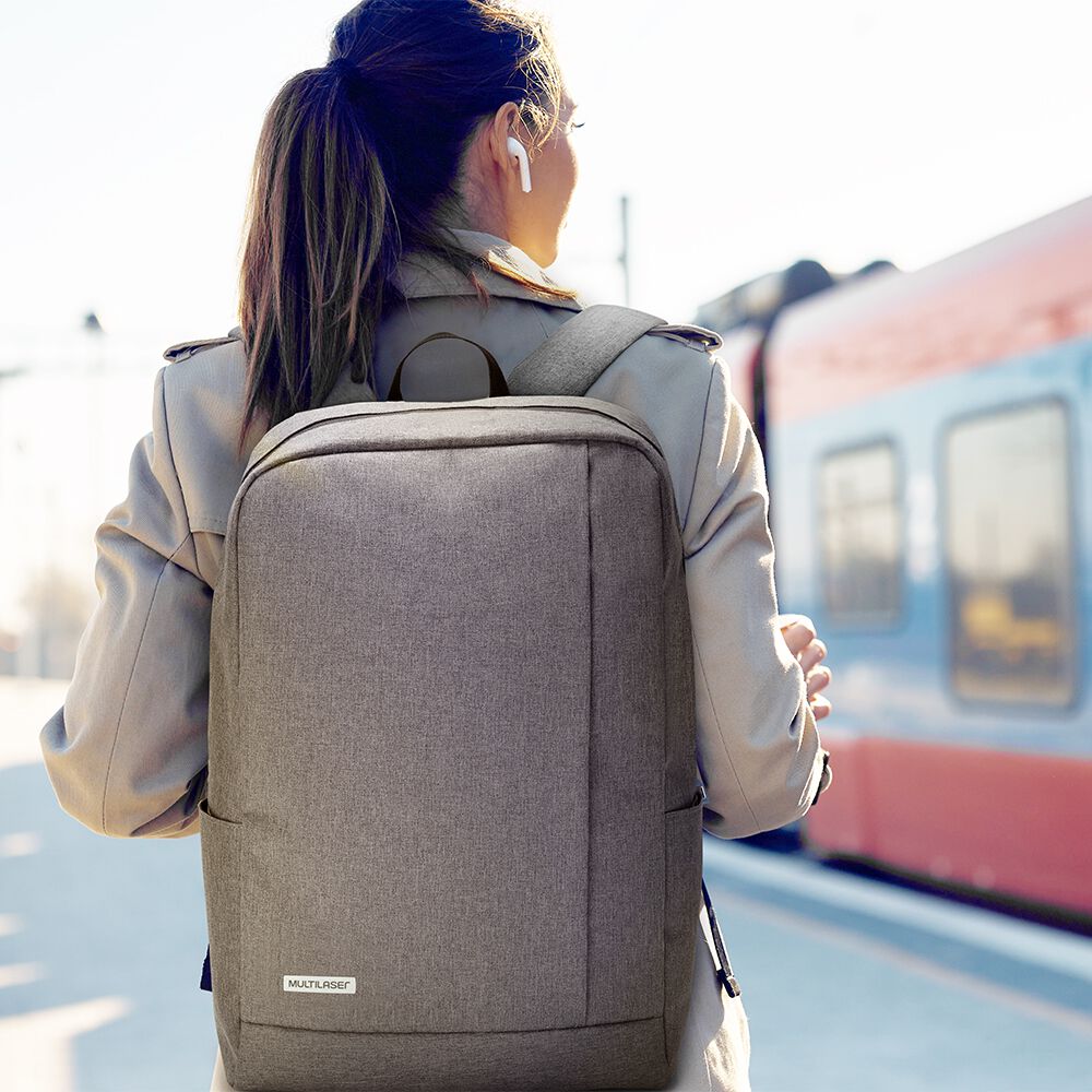 Mochila Notebook Multilaser Classic Gris Bo438 image number 11.0