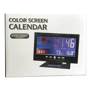 Reloj Despertador Lcd Color Term&oacute;metro Humedad Cj8082t