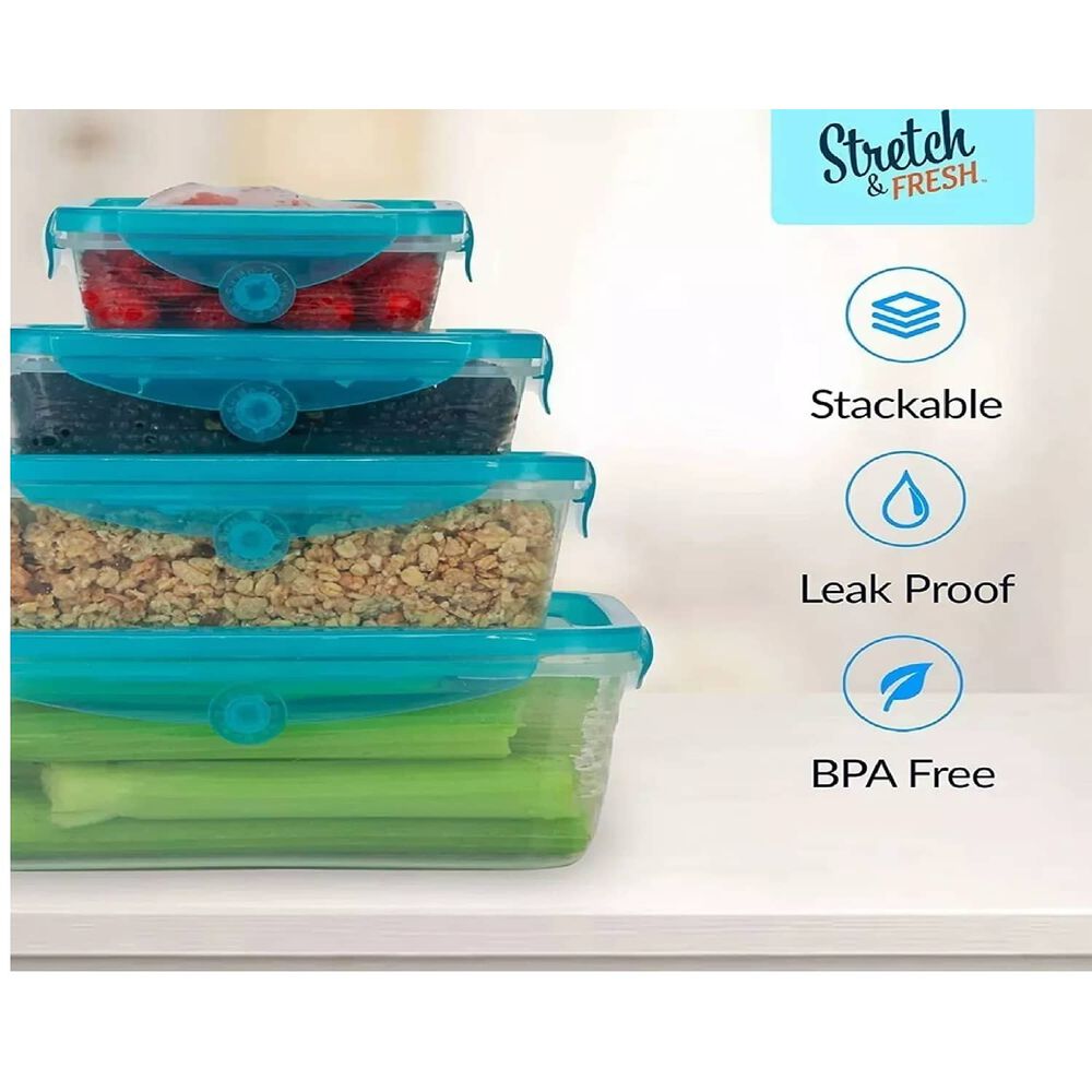 Tuper Tupper Hermetico Pack 6 + Tapa Silicona Flexible Color Celeste image number 3.0