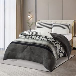 Plumon De Invierno Plush Liso Con Chiporro De 1.5 Plazas + 1 Funda Para Almohada Cip1.5p-41