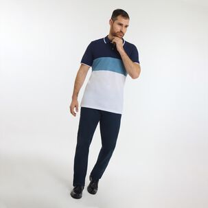 Polera Bloque Color Regular Manga Corta Cuello Piqué Hombre Herald