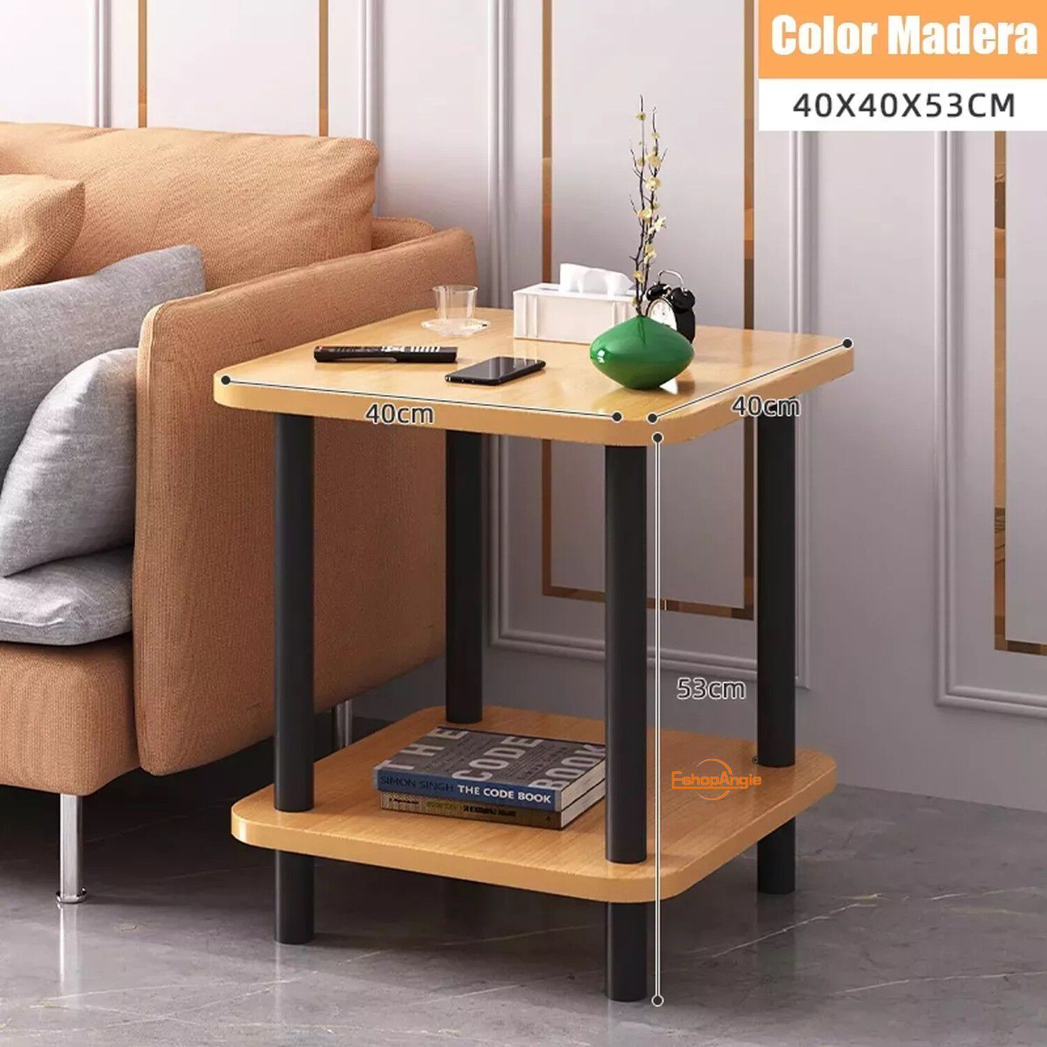 Mesa Centro Minimalista Madera Almacenamiento Espacio Reducido image number 2.0