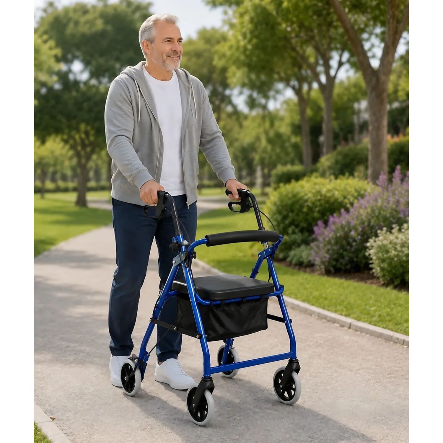 Andador Ortopedia Burrito Con Asiento Y Bolso 4 Ruedas 3004b 1 Oneder image number 2.0