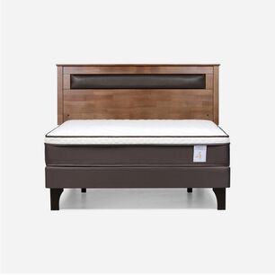Cama Europea Rosen New Style 4 Plus / 2 Plazas / Base Normal + Respaldo Ferrara