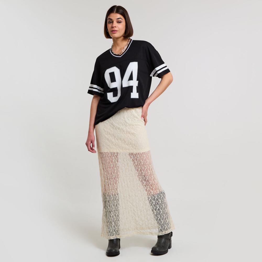 Falda Larga Encaje Tiro Medio Mujer Rolly Go image number 1.0