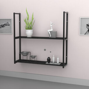 Repisa Diseño Industrial 2 Tablas 90x20cm Negro Brasforma