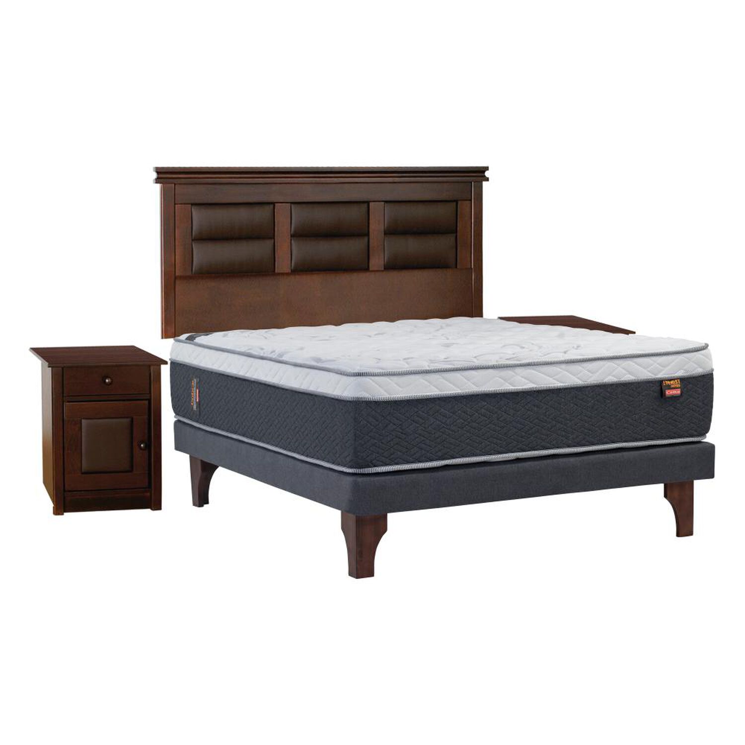 Cama Europea Celta Everest / 2 Plazas / Base Normal + Set De Maderas image number 0.0