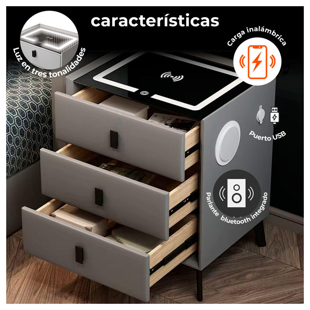 Mesa De Noche Inteligente Con Cajones Y Tecnología Integrada image number 1.0