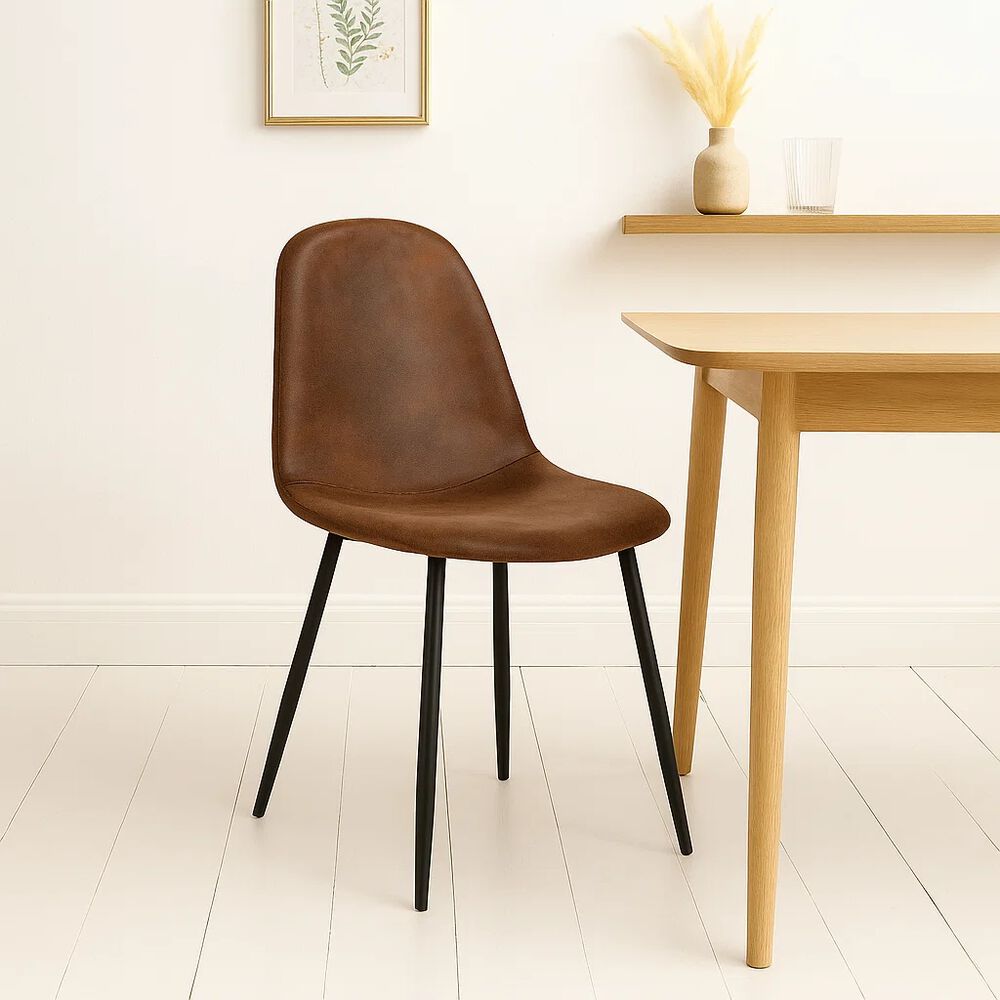 Silla Spoon Ecocuero Vintage Café Oscuro image number 1.0