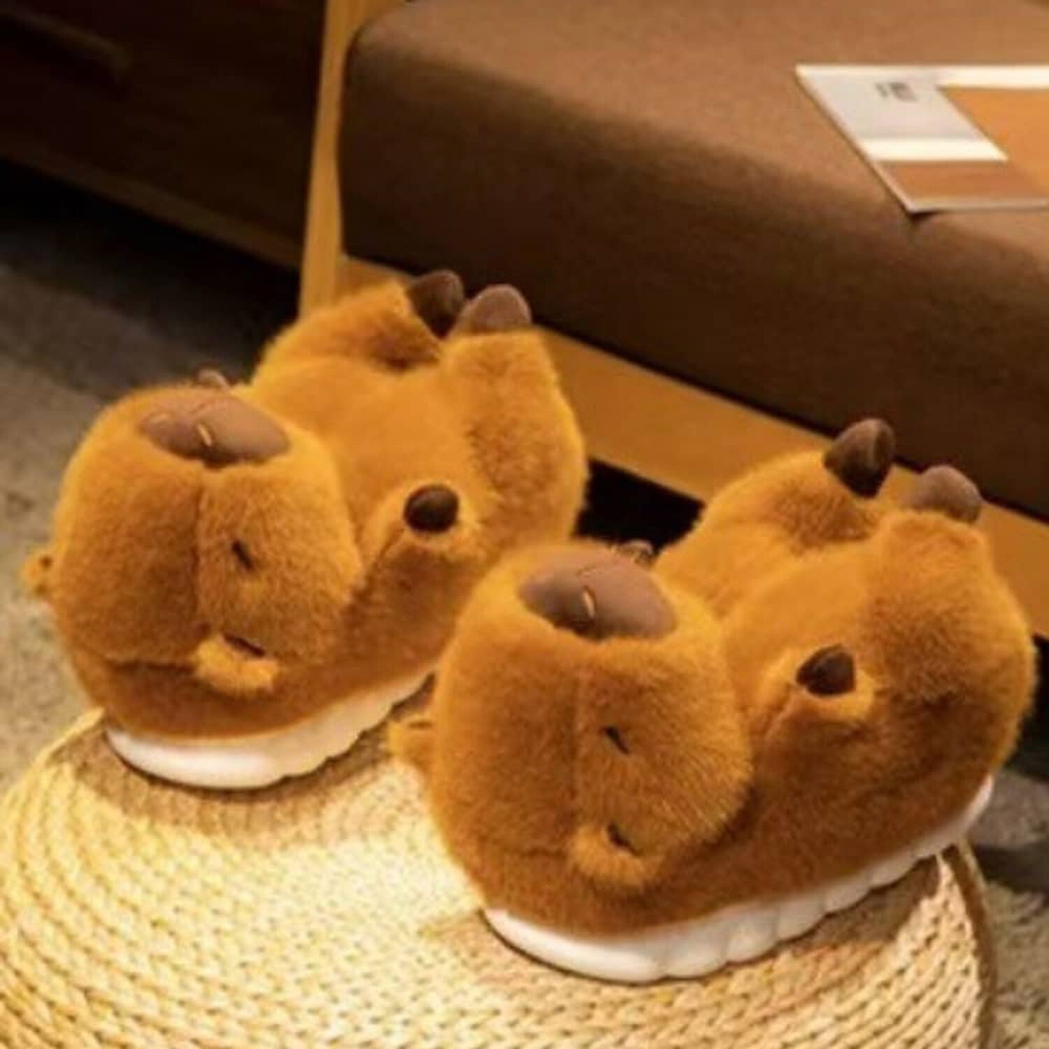 Pantuflas De Algodon Capibara Kawaii Invierno Confort image number 3.0