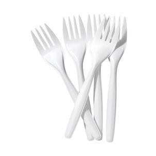 Juego De Tenedores Desechables 13cm Blancos De 20 Piezas
