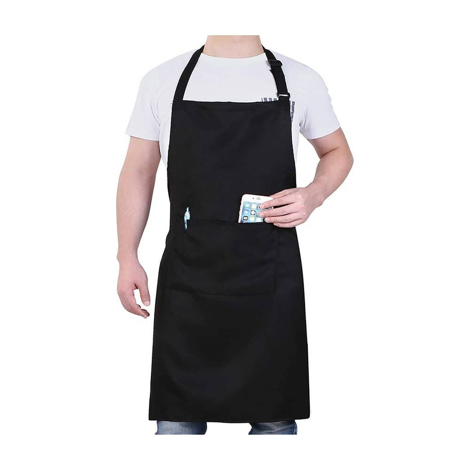 Pechera Delantal Negro Cocina Gastronomia Unisex image number 1.0