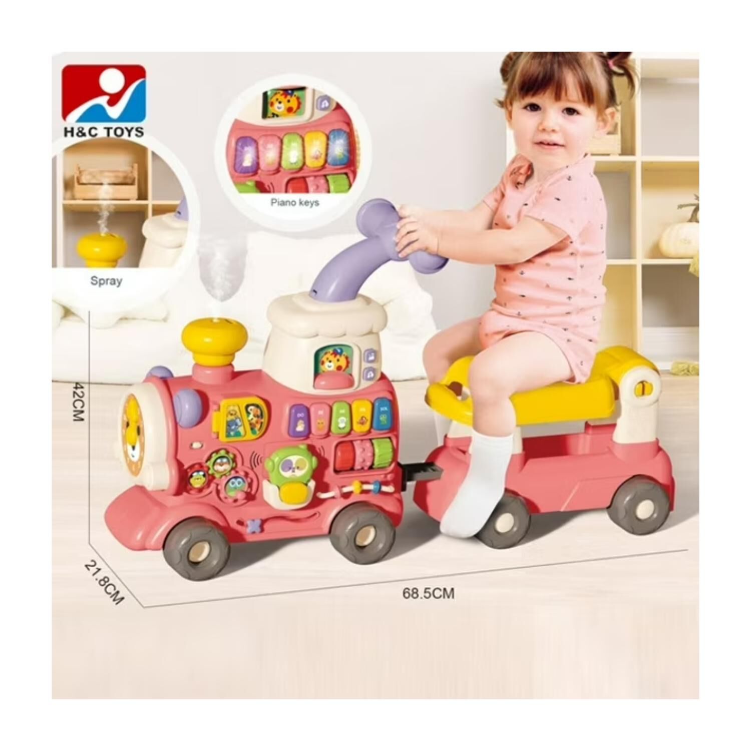 Juguete Caminador Andadera 5 En 1 Didactica Rosado Infantil image number 1.0