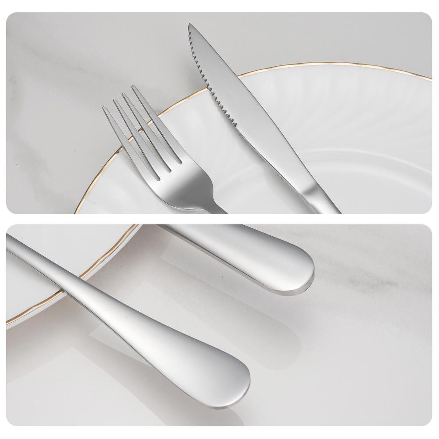 Cubiertos De Mesa Azhome Silver / 24 Piezas image number 4.0