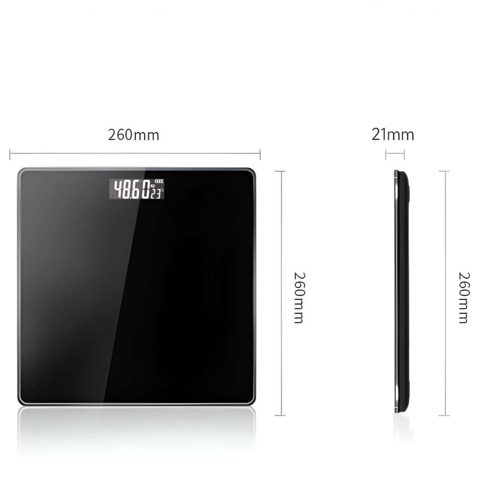 Bascula Digital De Vidrio Templado 180kg Max Black Ws39bk image number 3.0
