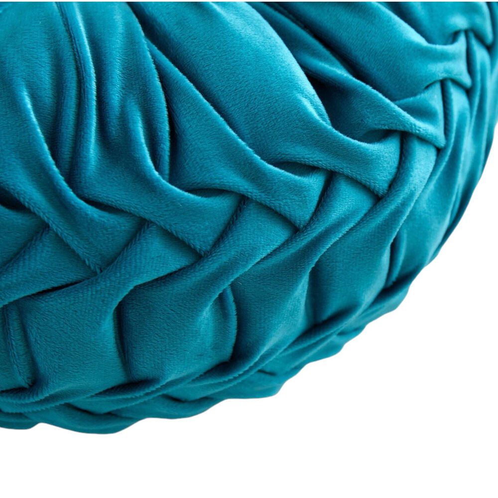 Cojin Redondo De Terciopelo Decorativo Elegante 37cm Azul Crt-1 image number 2.0