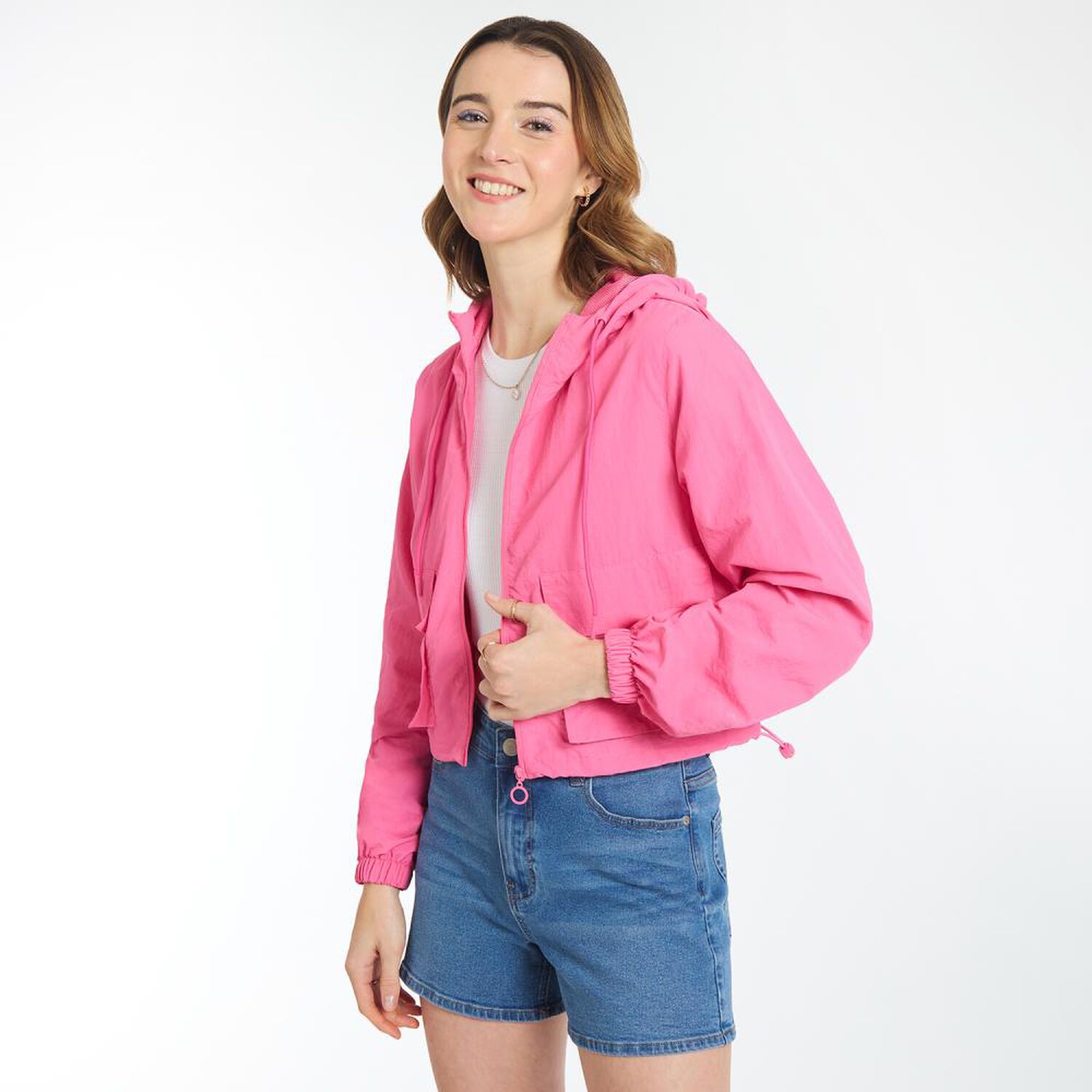 Chaqueta Cortaviento Cuello Alto Con Capucha Mujer Freedom image number 2.0
