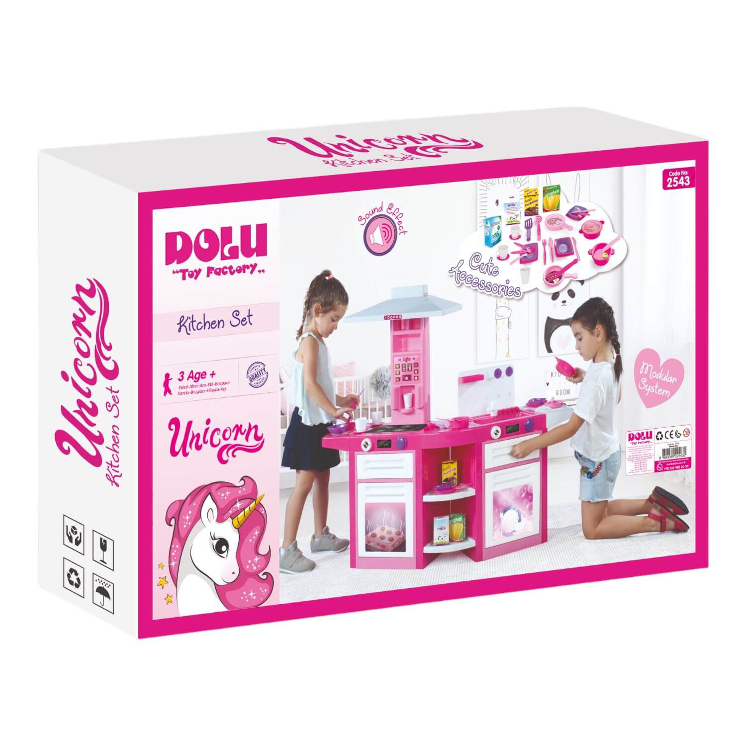 Cocina Plastica Doble Unicornio + Extras 109x65x100cm Dolu image number 2.0