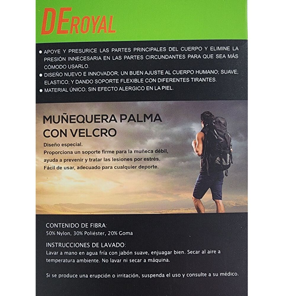 Muñequera Ortopedica Elasticada Con Velcro Ejercicios Gym Salud image number 6.0