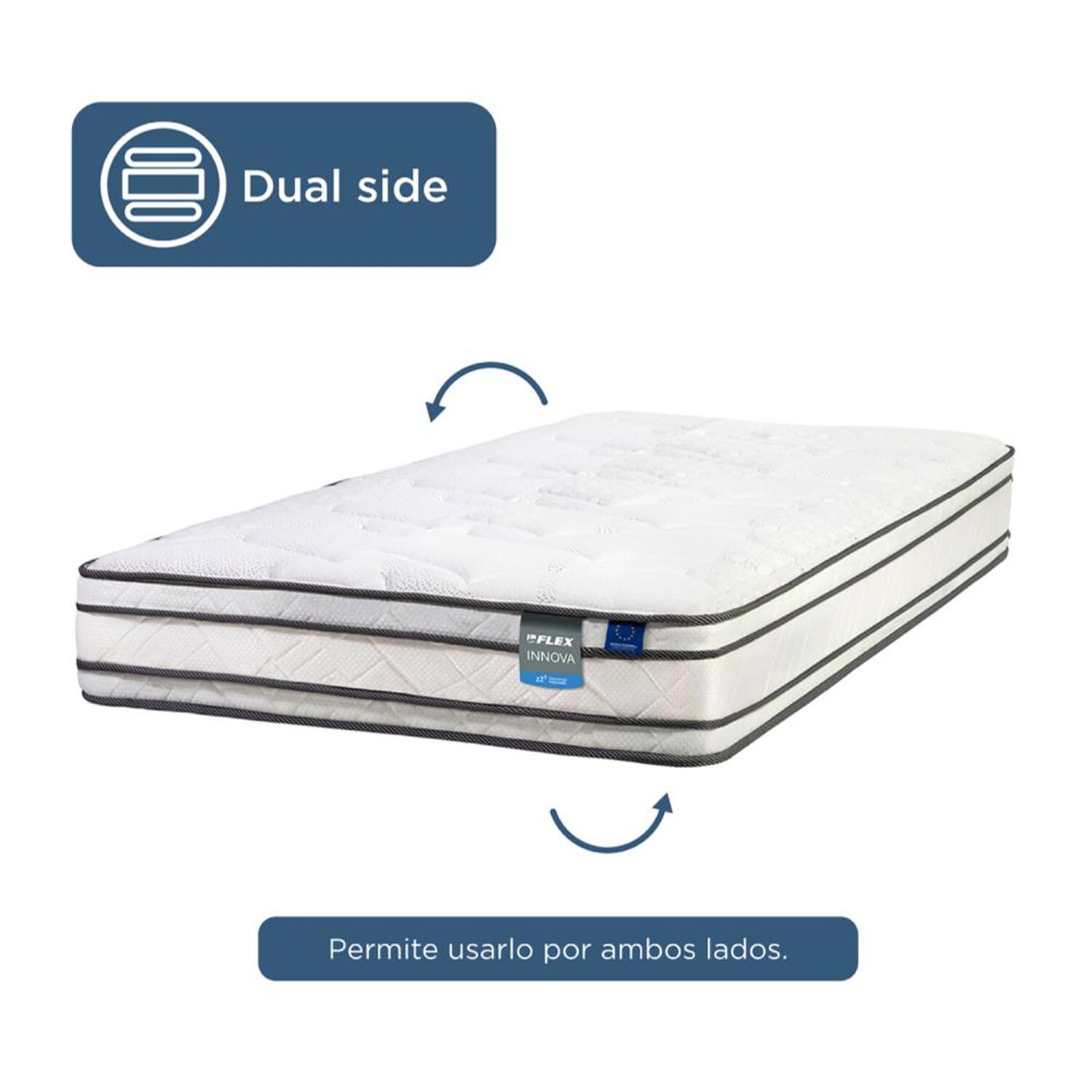 Cama Europea Flex Innova / 1.5 Plazas / Base Normal + Set De Maderas image number 4.0