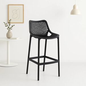 Taburete Piso De Bar Terraza Exterior Air Berlín - Negro