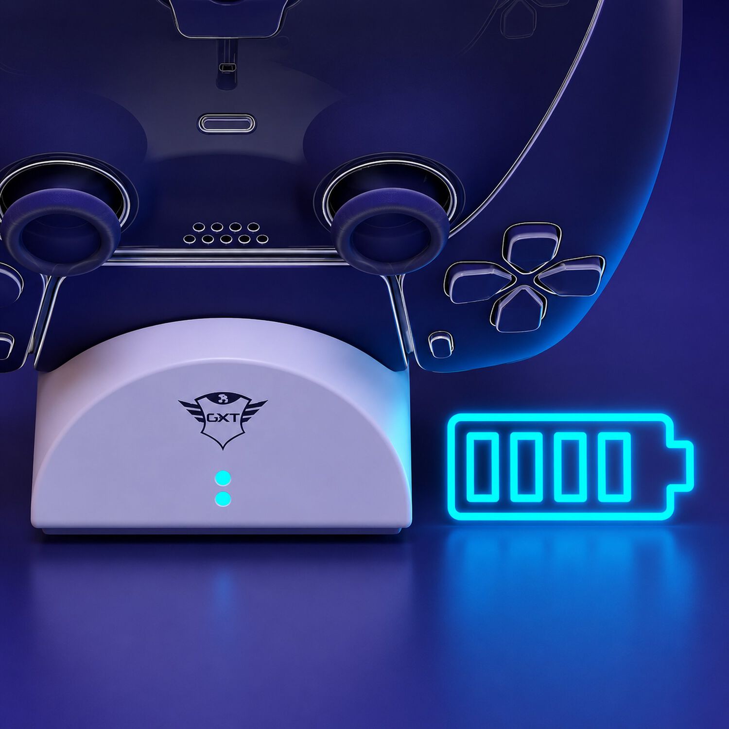 Base Carga Dual Para Controles Ps5 Dualsense Trust Gxt 254 image number 10.0