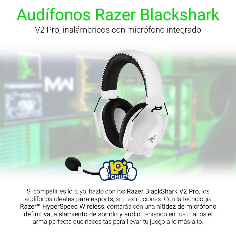 Audífonos Gamer Razer Blackshark V2 Pro Inalámbricos Blanco image number 1.0