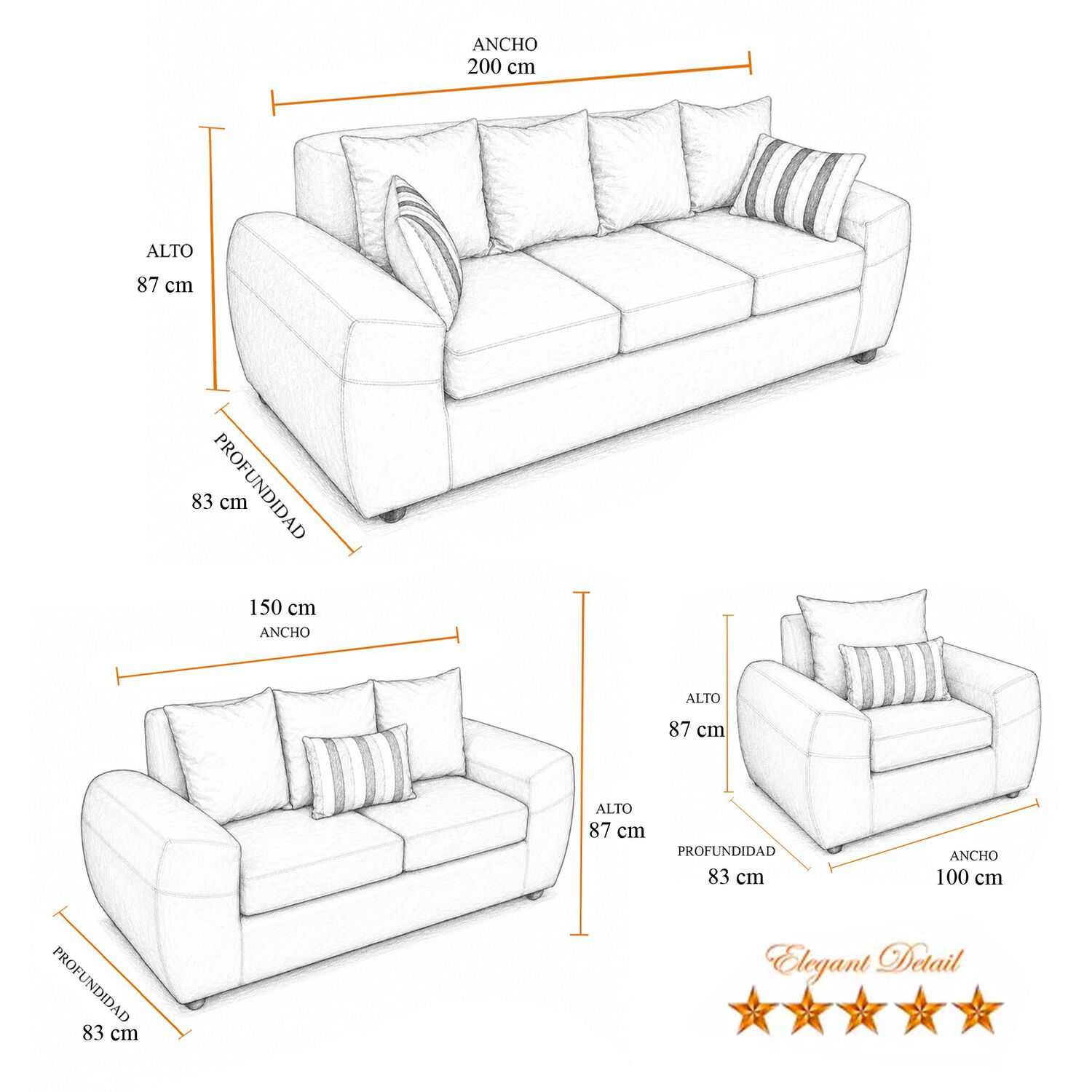 Juego De Living Elegant Detail Houston / 6 Cuerpos image number 6.0