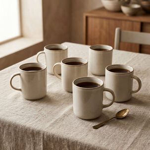 Set 6 Tazas Mug Cer&aacute;mica Luxor 380 Ml